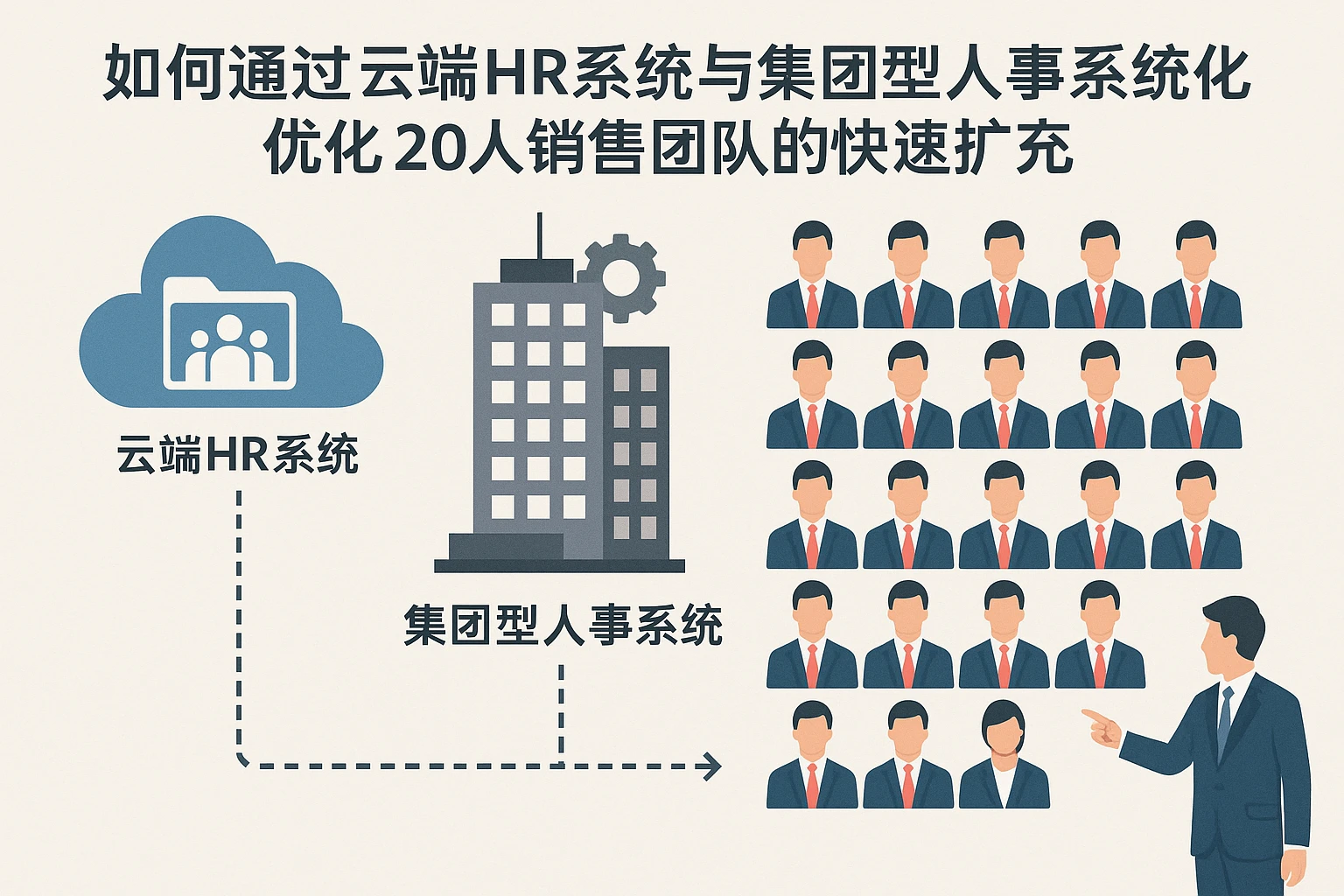 如何通过云端HR系统与集团型人事系统优化20人销售团队的快速扩充