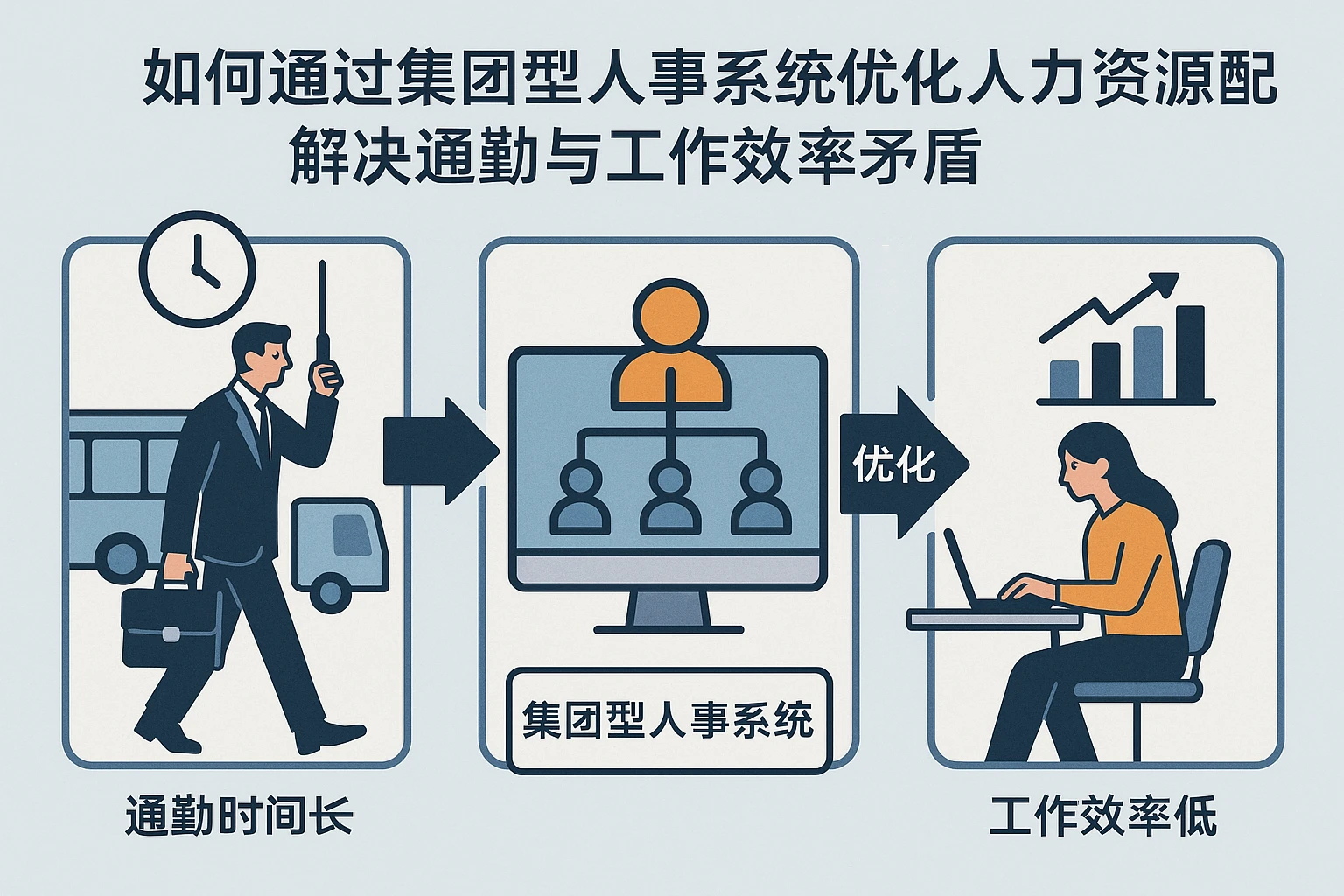 如何通过集团型人事系统优化人力资源配置，解决通勤与工作效率矛盾