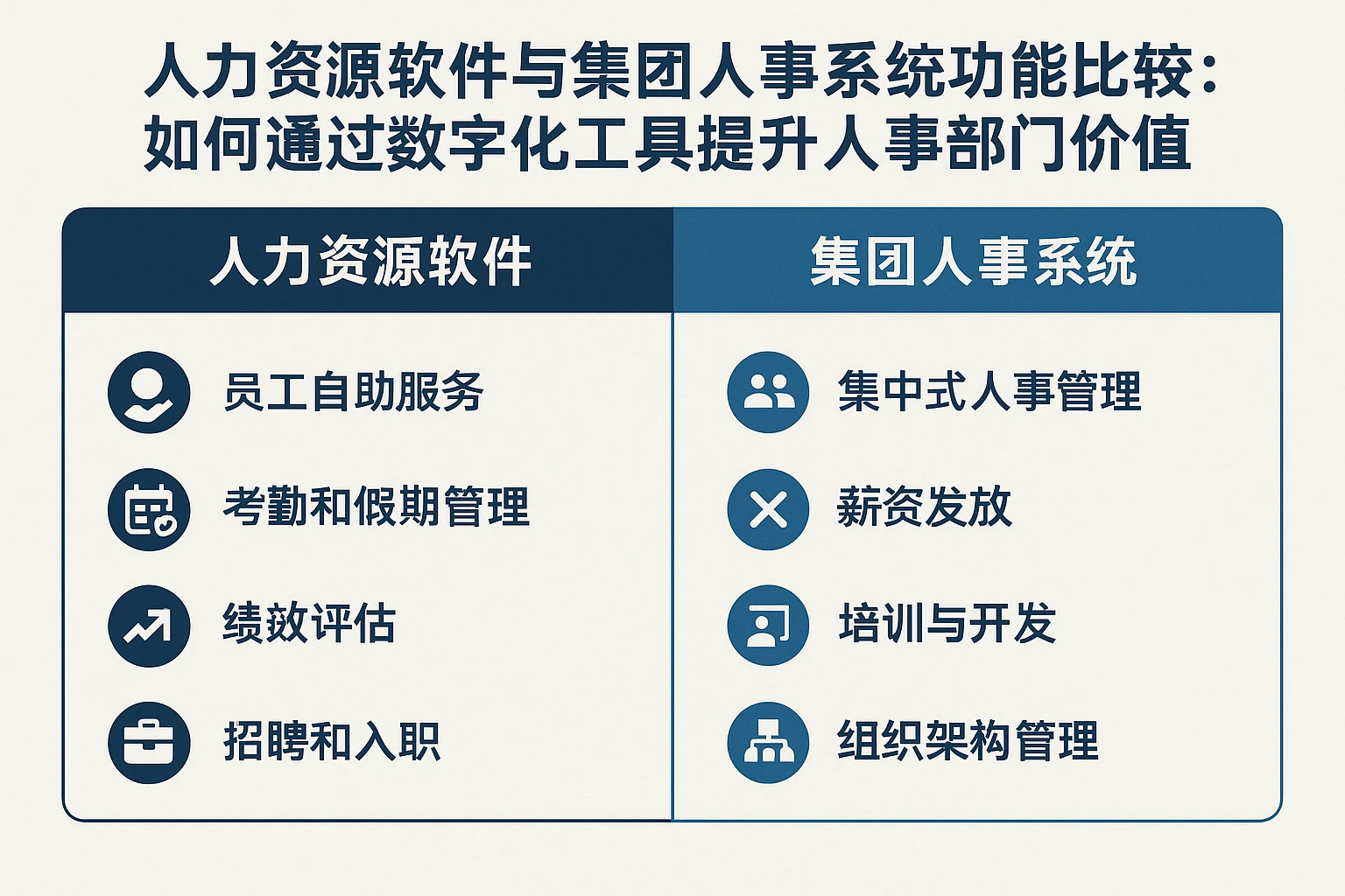 人力资源软件与集团人事系统功能比较：如何通过数字化工具提升人事部门价值