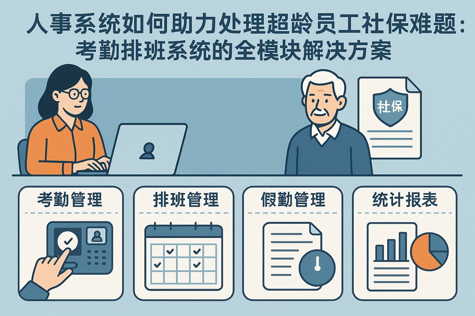 人事系统如何助力处理超龄员工社保难题:考勤排班系统的全模块解决方案