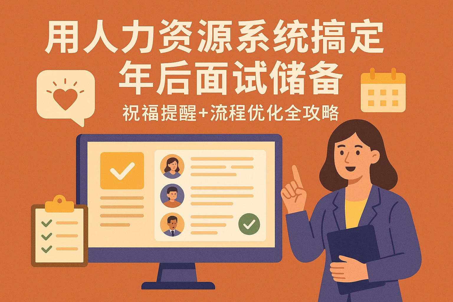 用人力资源系统搞定年后面试储备：祝福提醒+流程优化全攻略