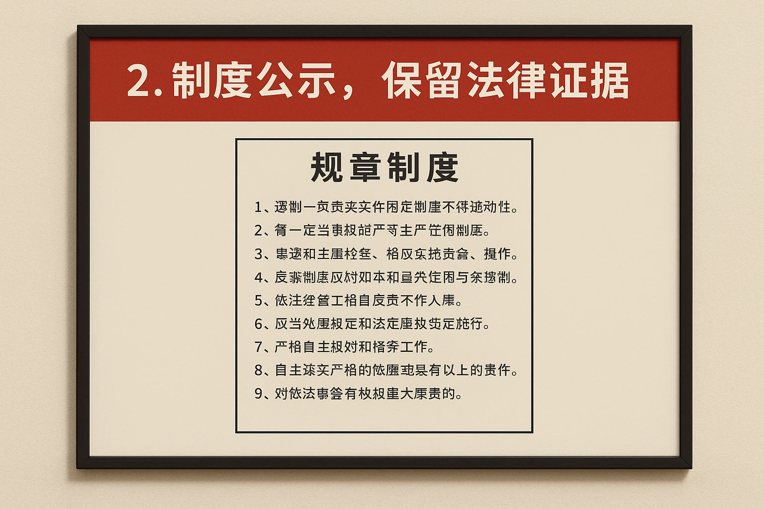 2. 制度公示,保留法律证据