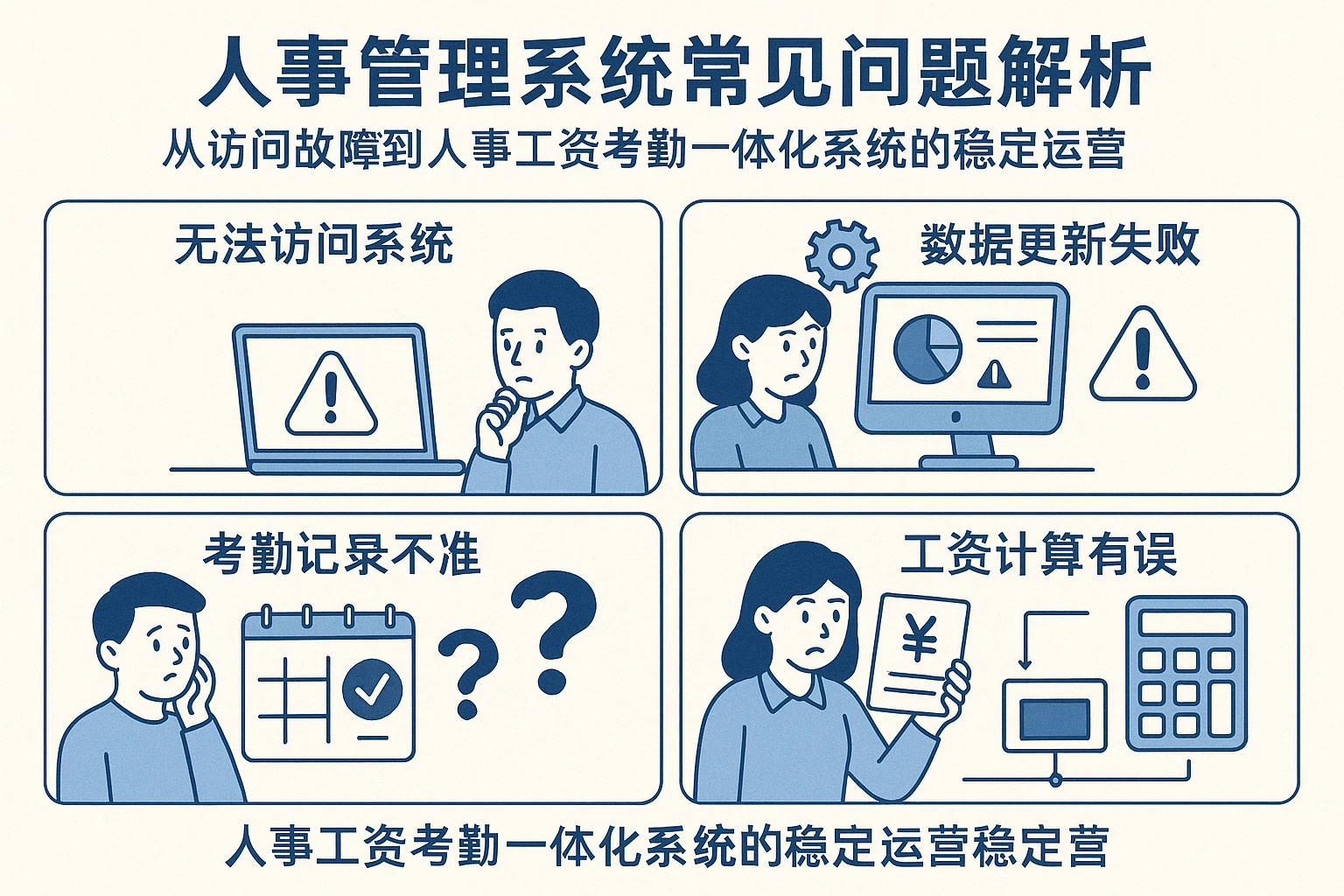 人事管理系统常见问题解析:从访问故障到人事工资考勤一体化系统的稳定运营