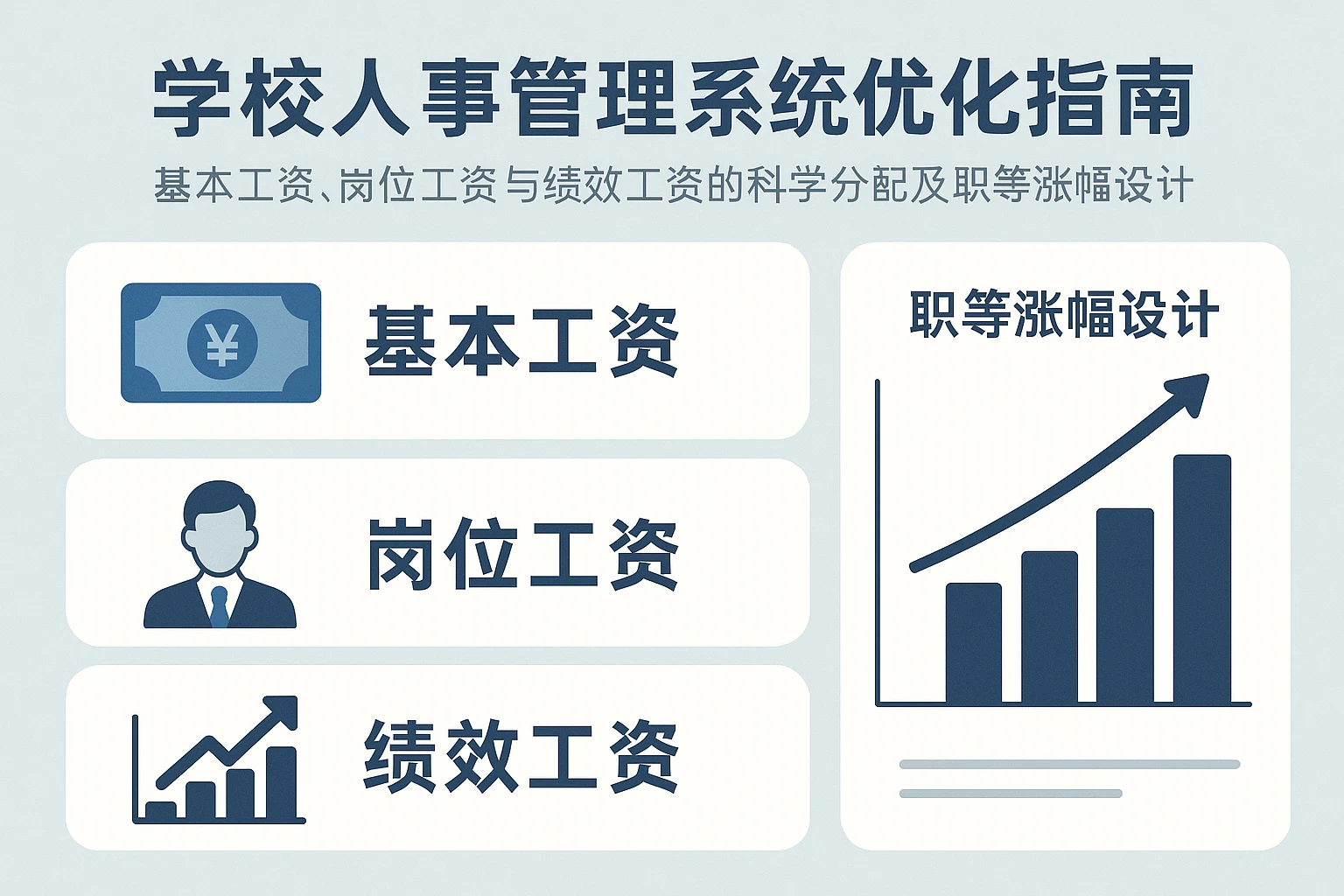 学校人事管理系统优化指南:基本工资、岗位工资与绩效工资的科学分配及职等涨幅设计