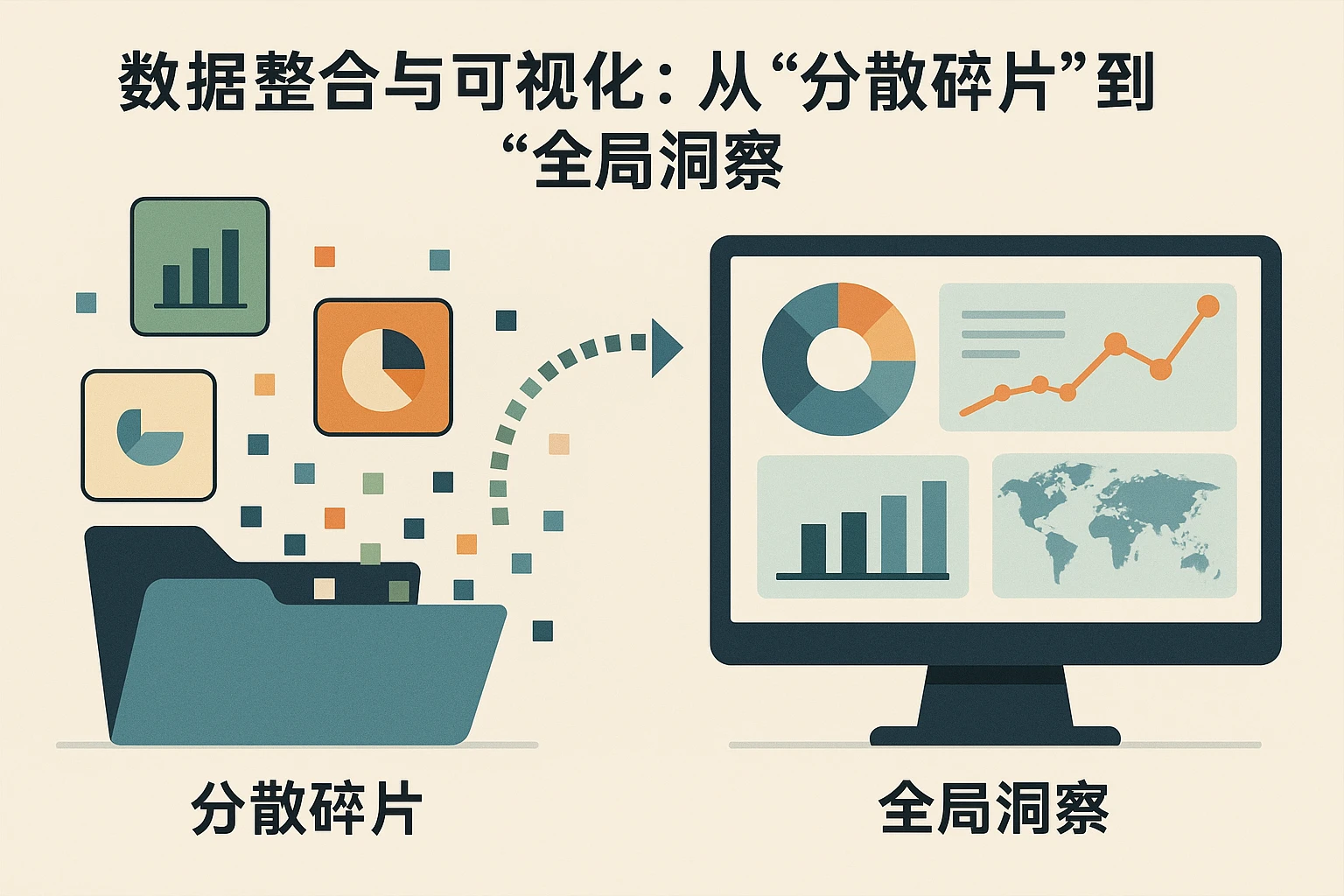 2. 数据整合与可视化：从“分散碎片”到“全局洞察”