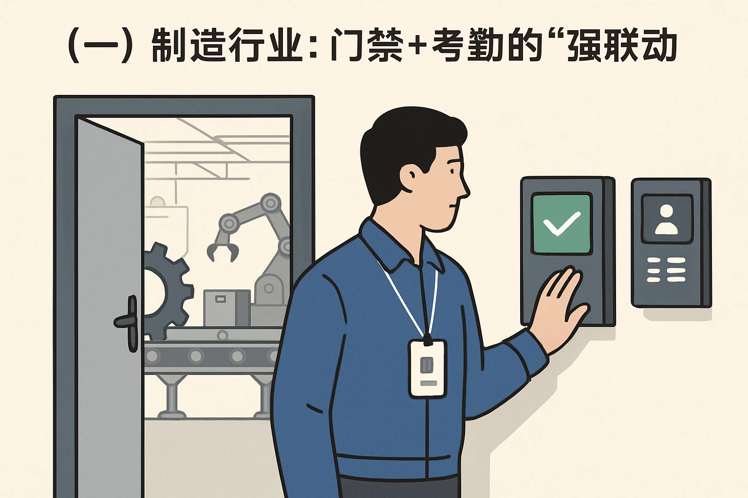 （一）制造行业：门禁+考勤的“强联动”