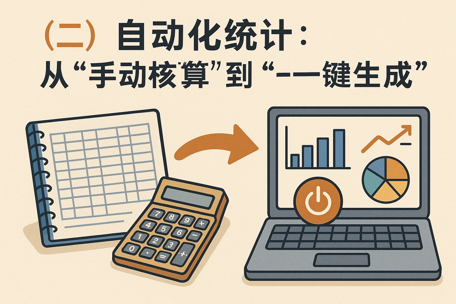 (二)自动化统计:从“手动核算”到“一键生成”
