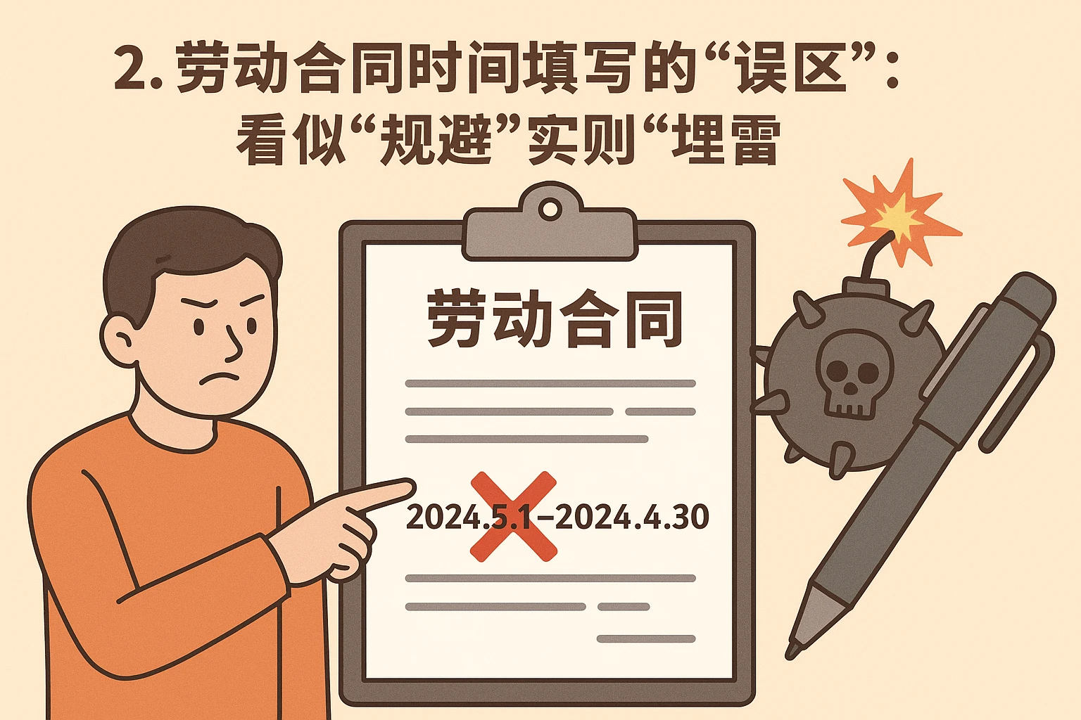 2. 劳动合同时间填写的“误区”:看似“规避”实则“埋雷”
