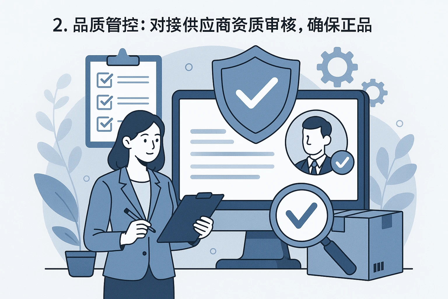 2. 品质管控:对接供应商资质审核,确保正品
