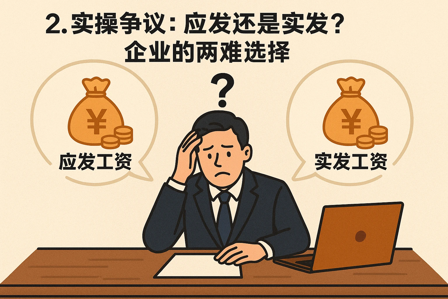 2. 实操争议：应发还是实发？企业的两难选择
