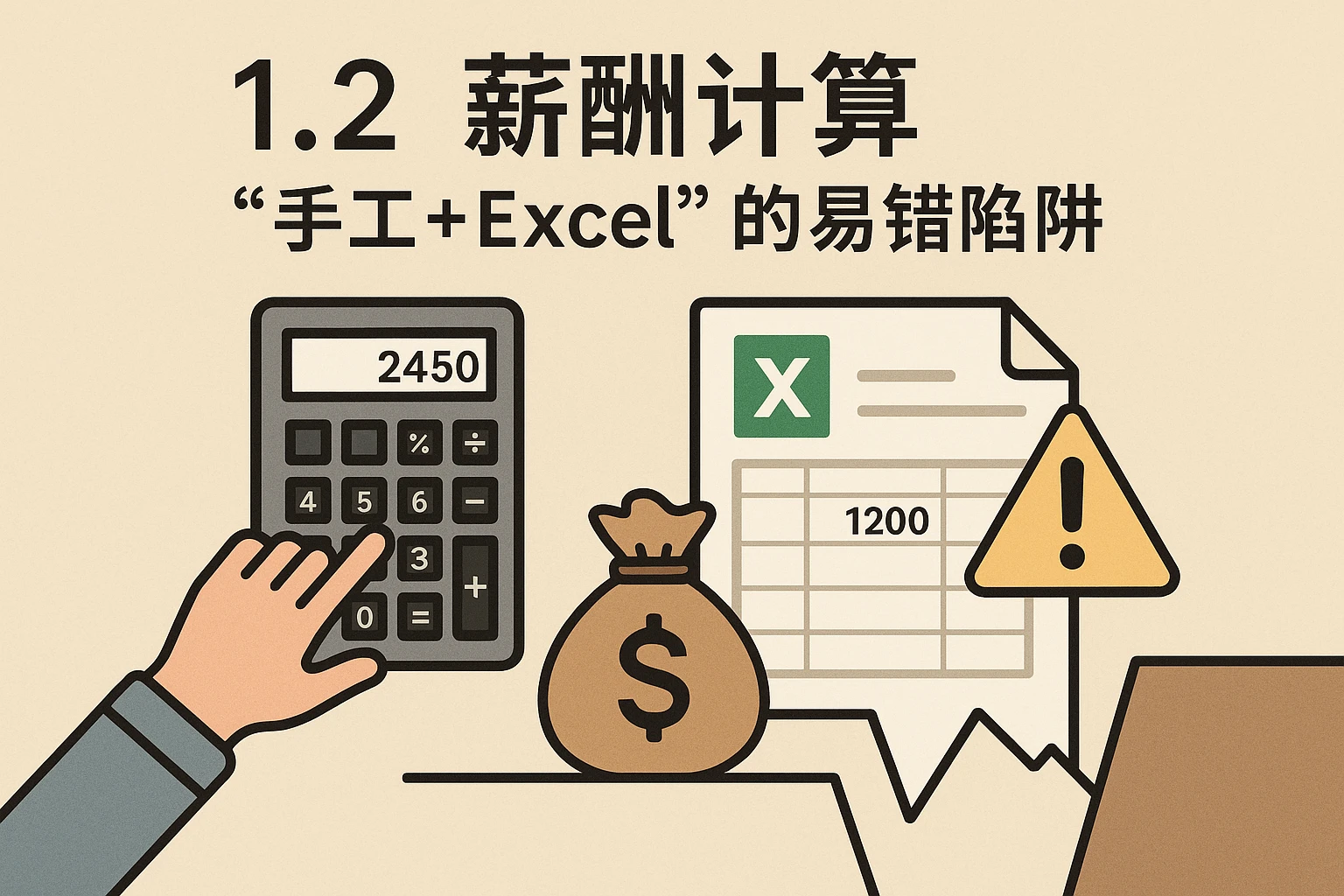 1.2 薪酬计算：“手工+Excel”的易错陷阱