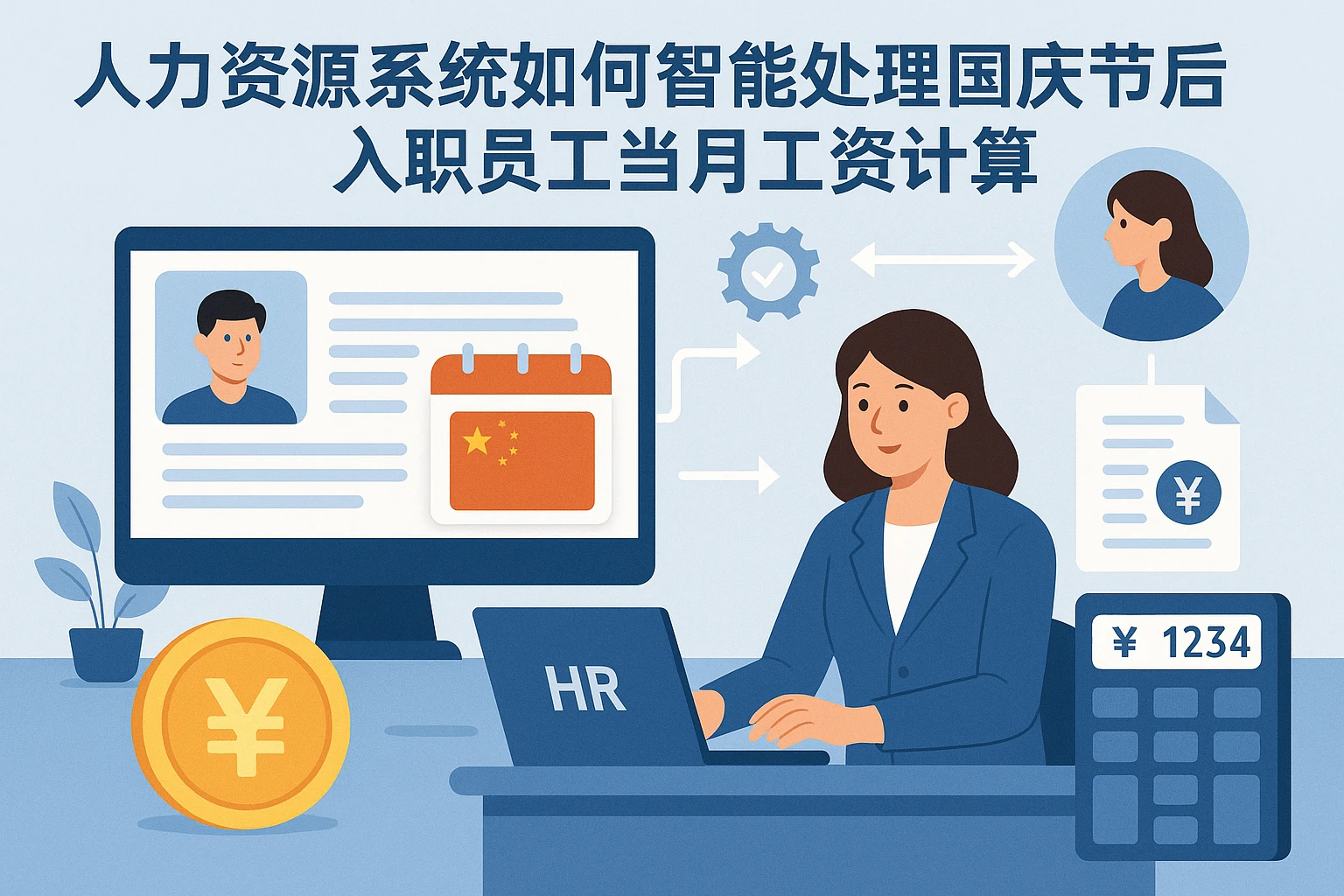 人力资源系统如何智能处理国庆节后入职员工的当月工资计算