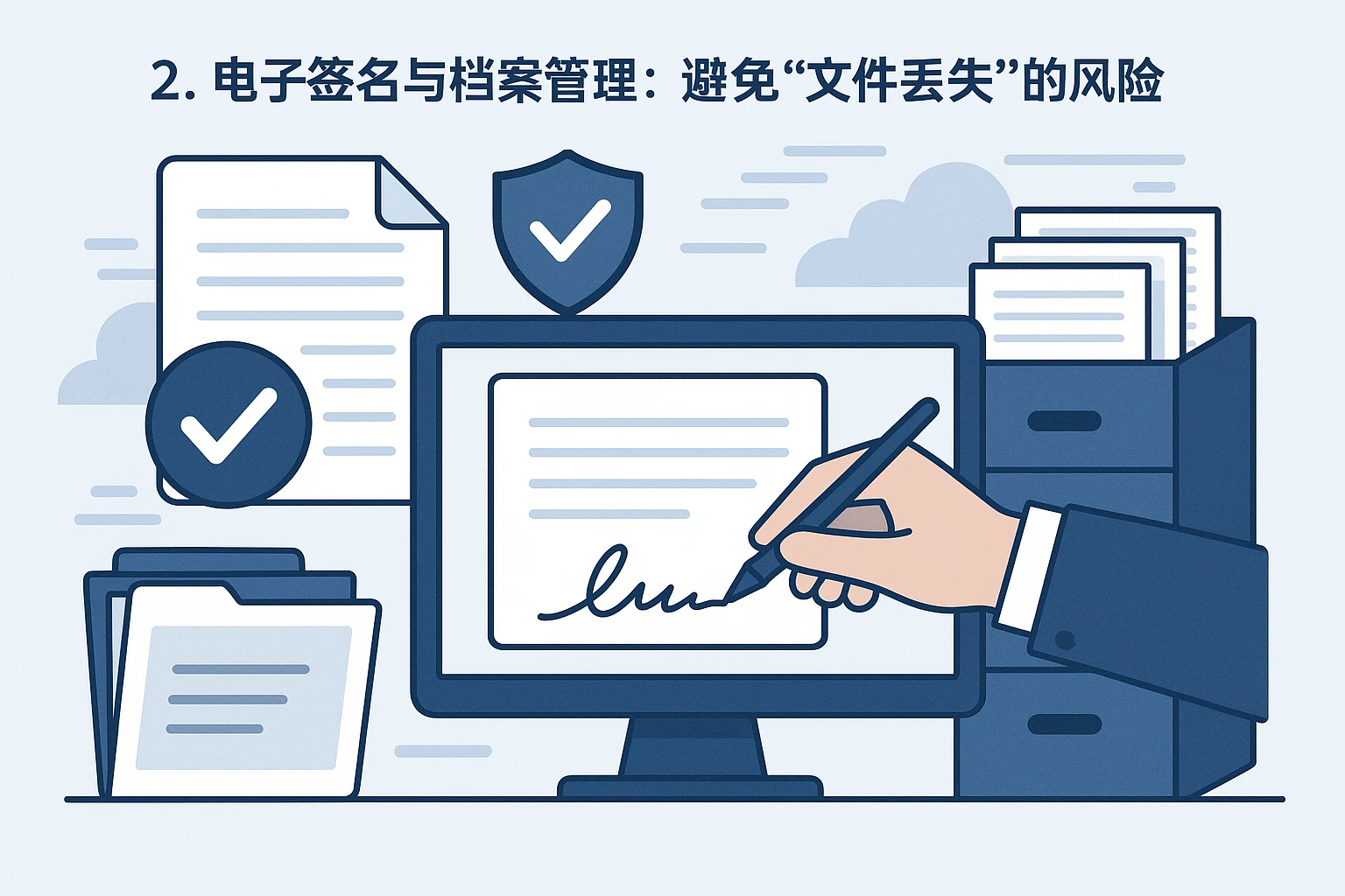 2. 电子签名与档案管理：避免“文件丢失”的风险