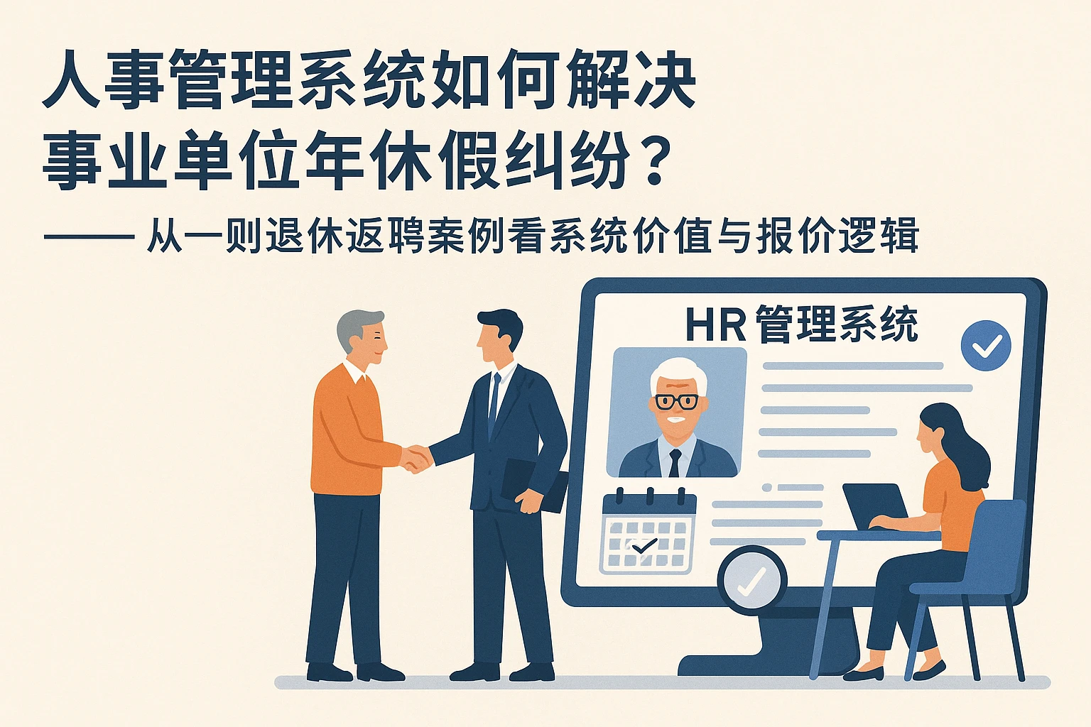 人事管理系统如何解决事业单位年休假纠纷？——从一则退休返聘案例看系统价值与报价逻辑