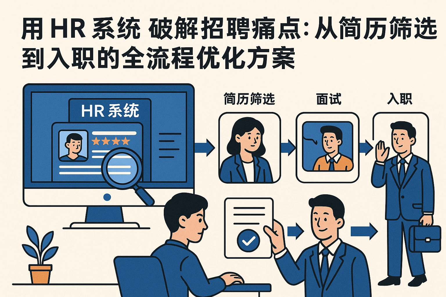 用HR系统破解招聘痛点：从简历筛选到入职的全流程优化方案