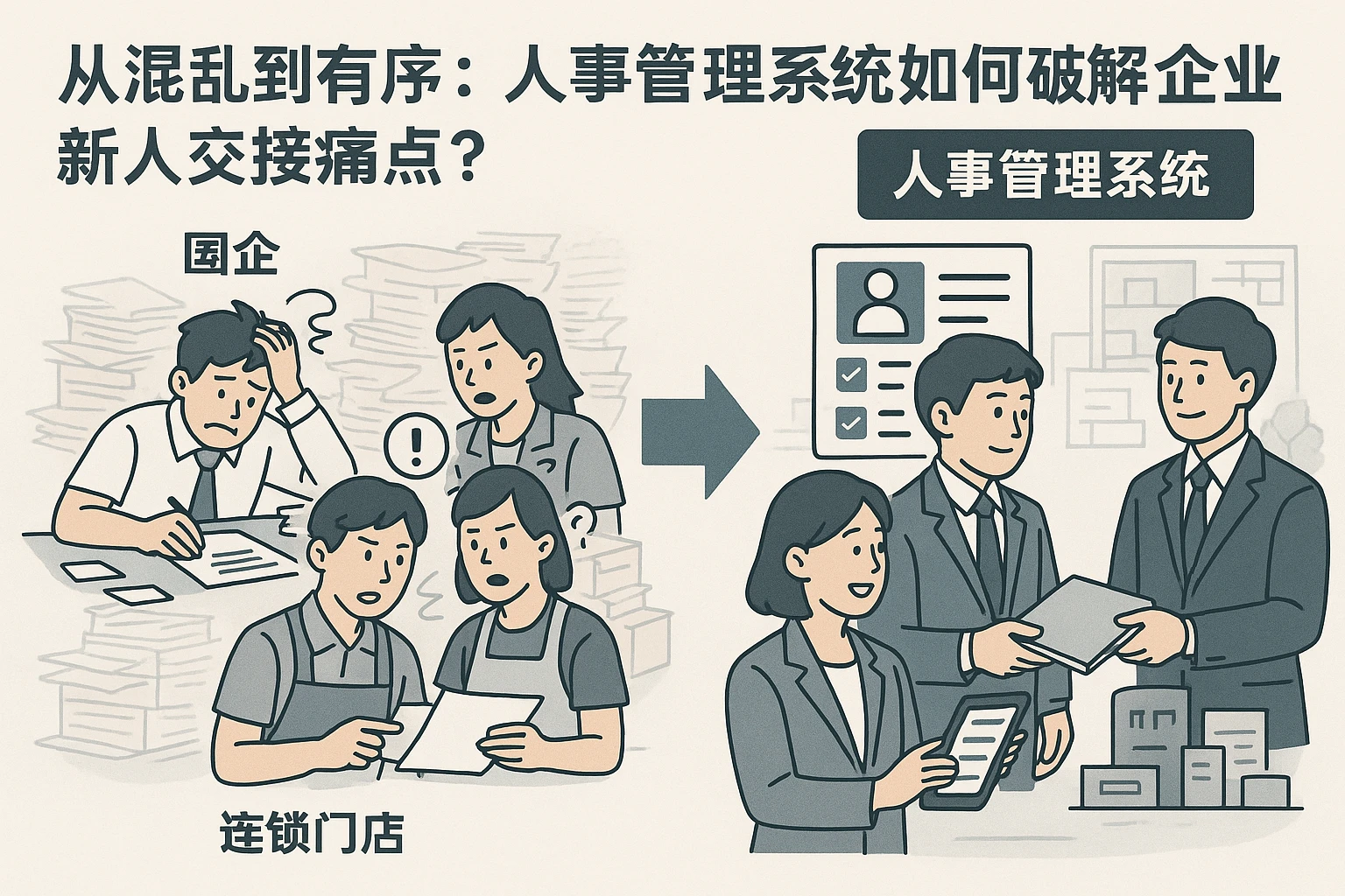 从混乱到有序:人事管理系统如何破解企业新人交接痛点?——以国企、连锁门店为例