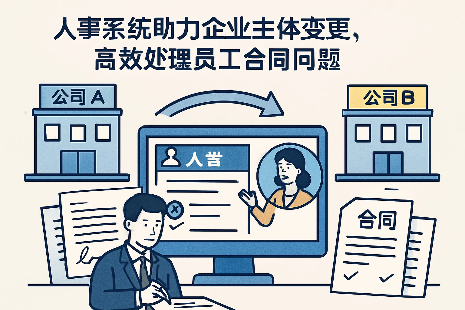 人事系统助力企业主体变更,高效处理员工合同问题