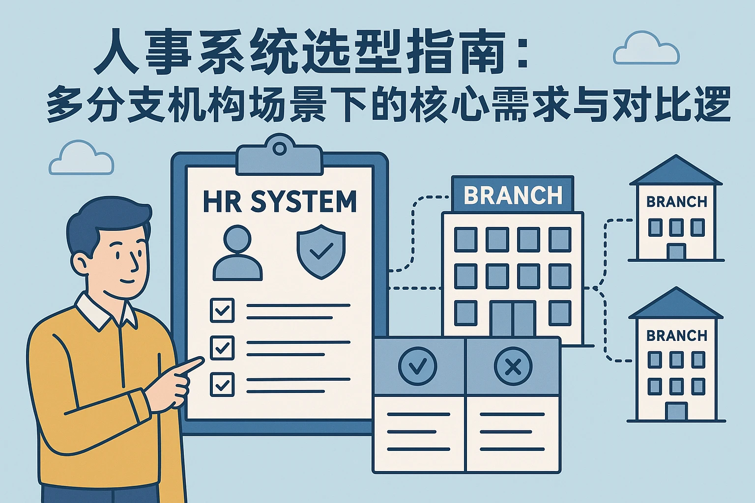 人事系统选型指南:多分支机构场景下的核心需求与对比逻辑