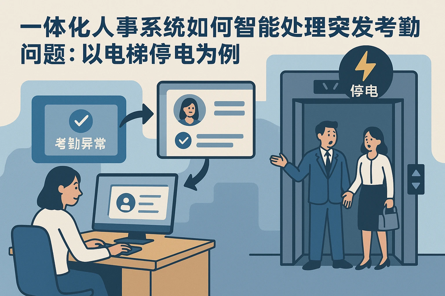一体化人事系统如何智能处理突发考勤问题:以电梯停电为例