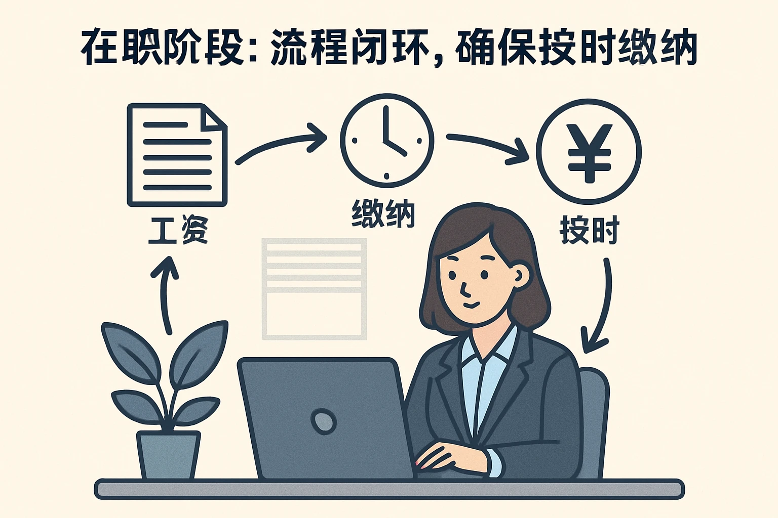 2. 在职阶段:流程闭环,确保按时缴纳