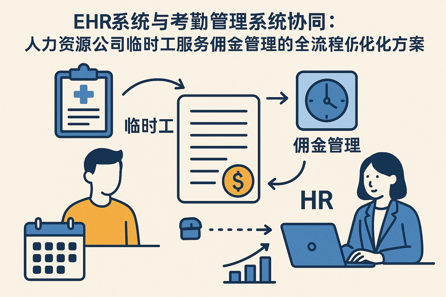 EHR系统与考勤管理系统协同：人力资源公司临时工服务佣金管理的全流程优化方案