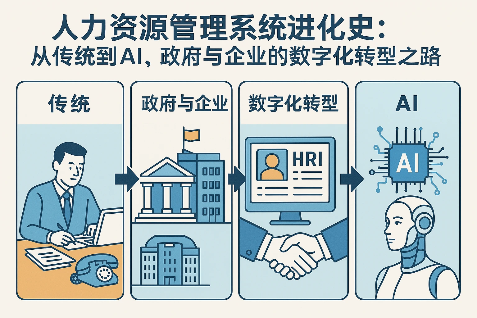 人力资源管理系统进化史：从传统到AI，政府与企业的数字化转型之路