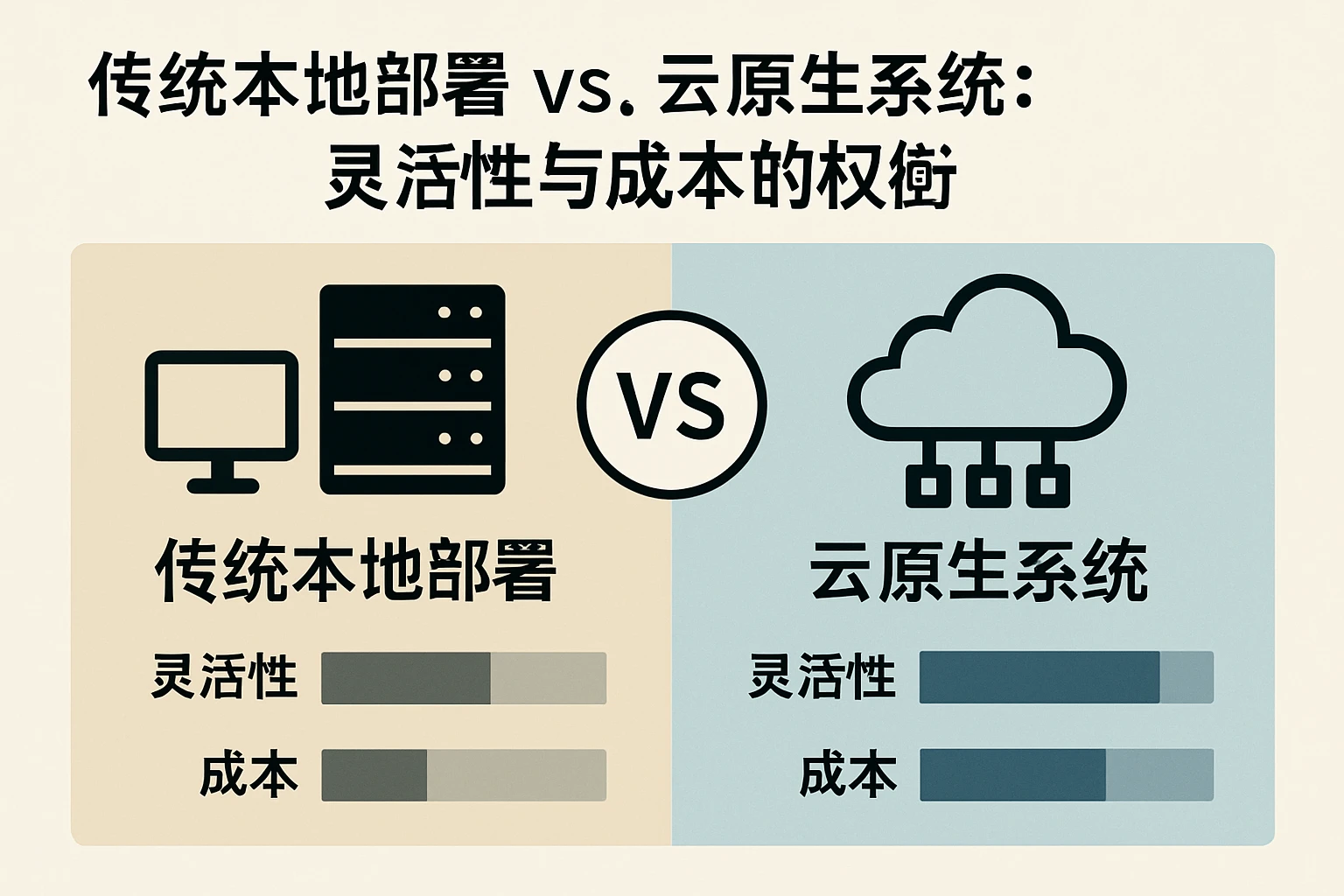 （一）传统本地部署vs.云原生系统：灵活性与成本的权衡