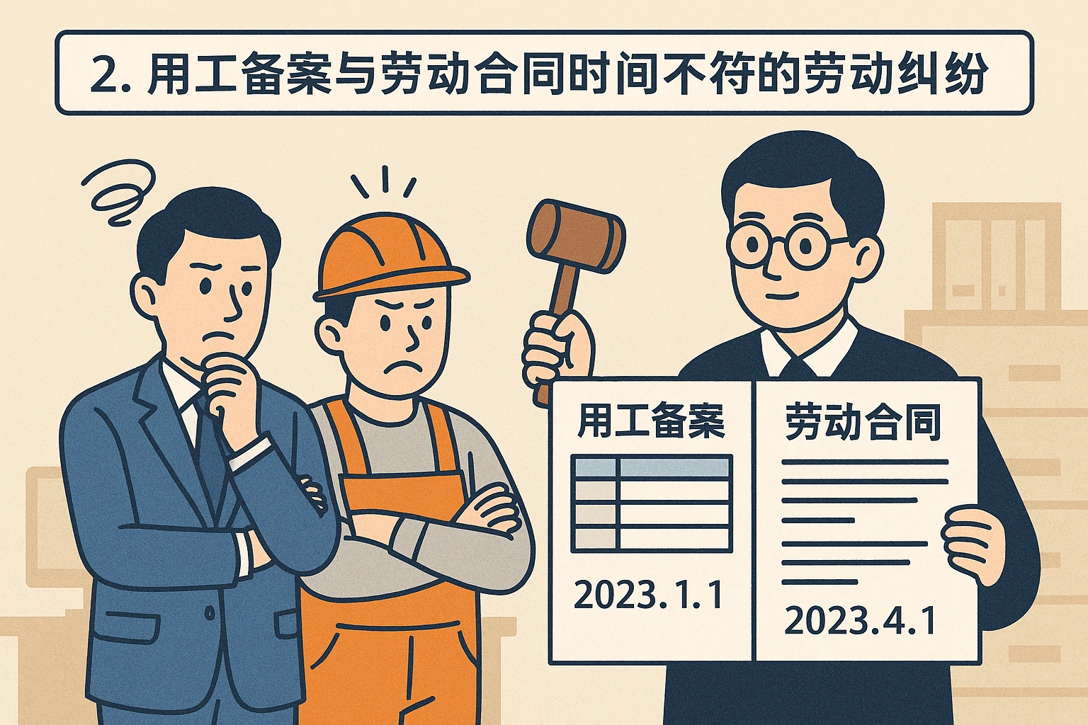 2. 用工备案与劳动合同时间不符的劳动纠纷