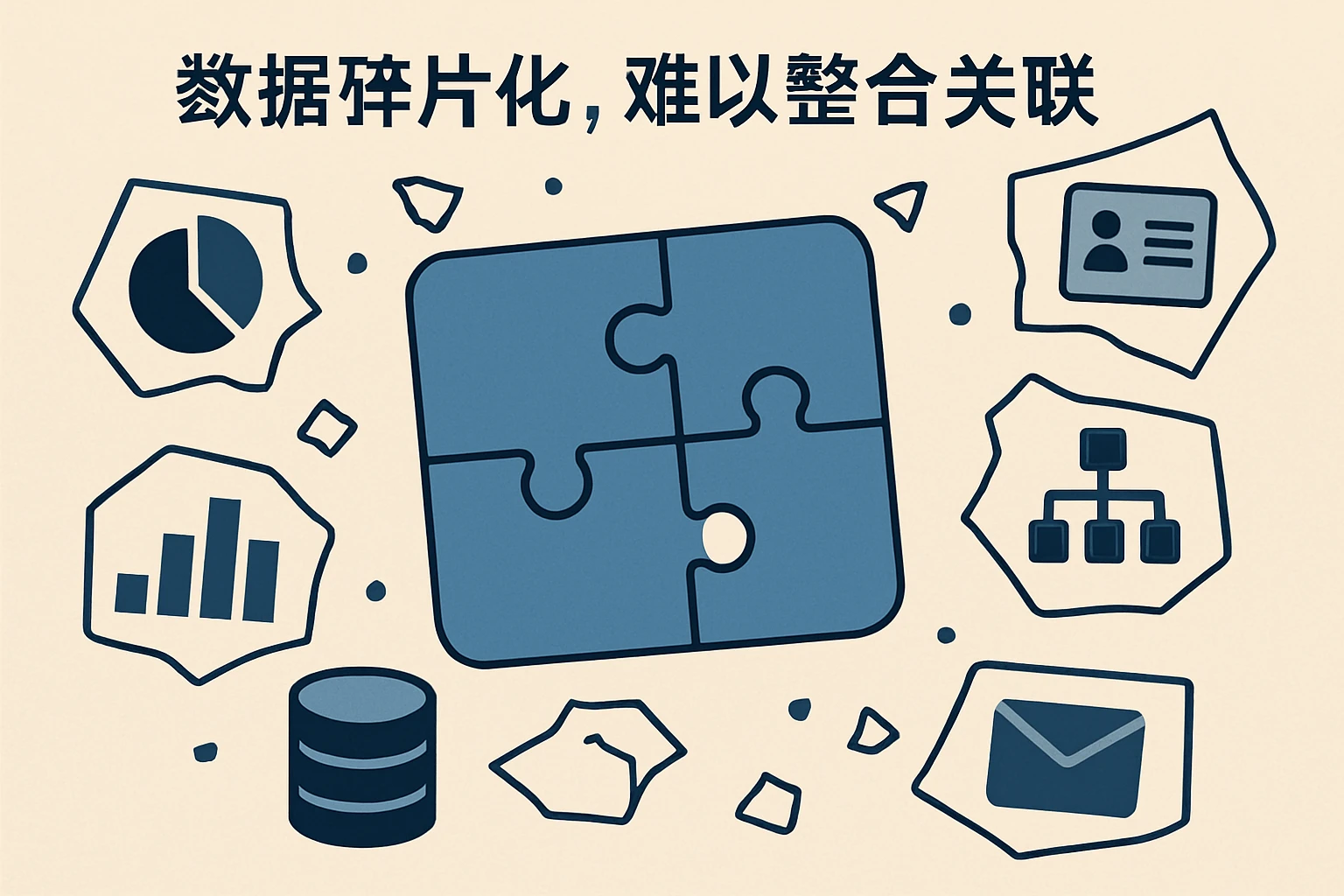 2. 数据碎片化，难以整合关联