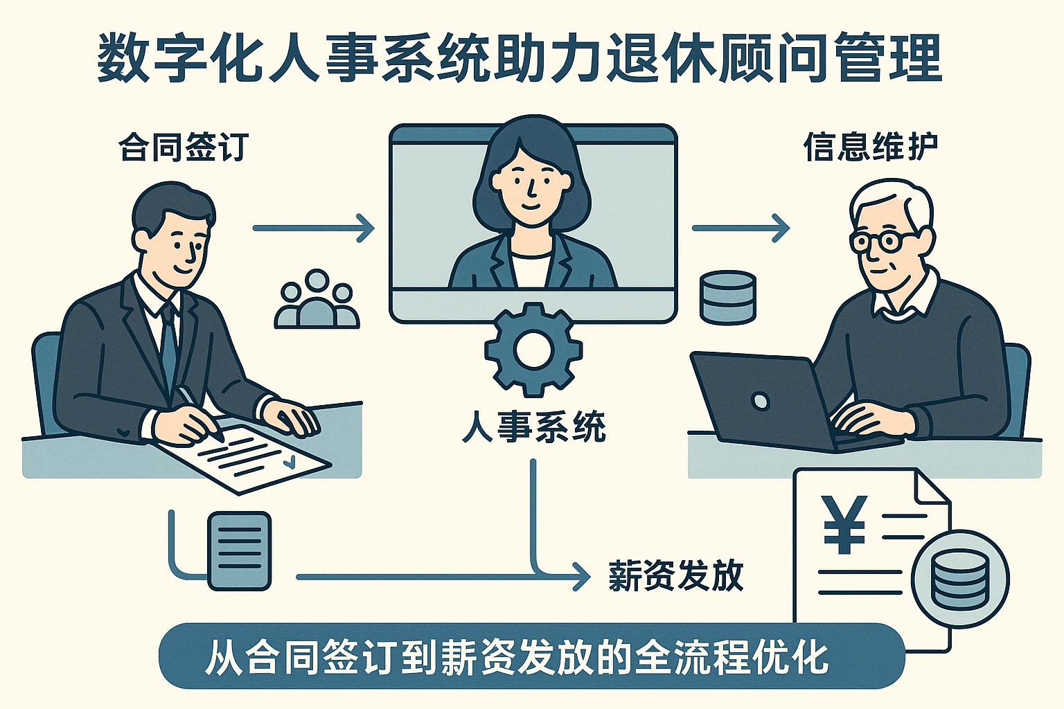 数字化人事系统助力退休顾问管理:从合同签订到薪资发放的全流程优化