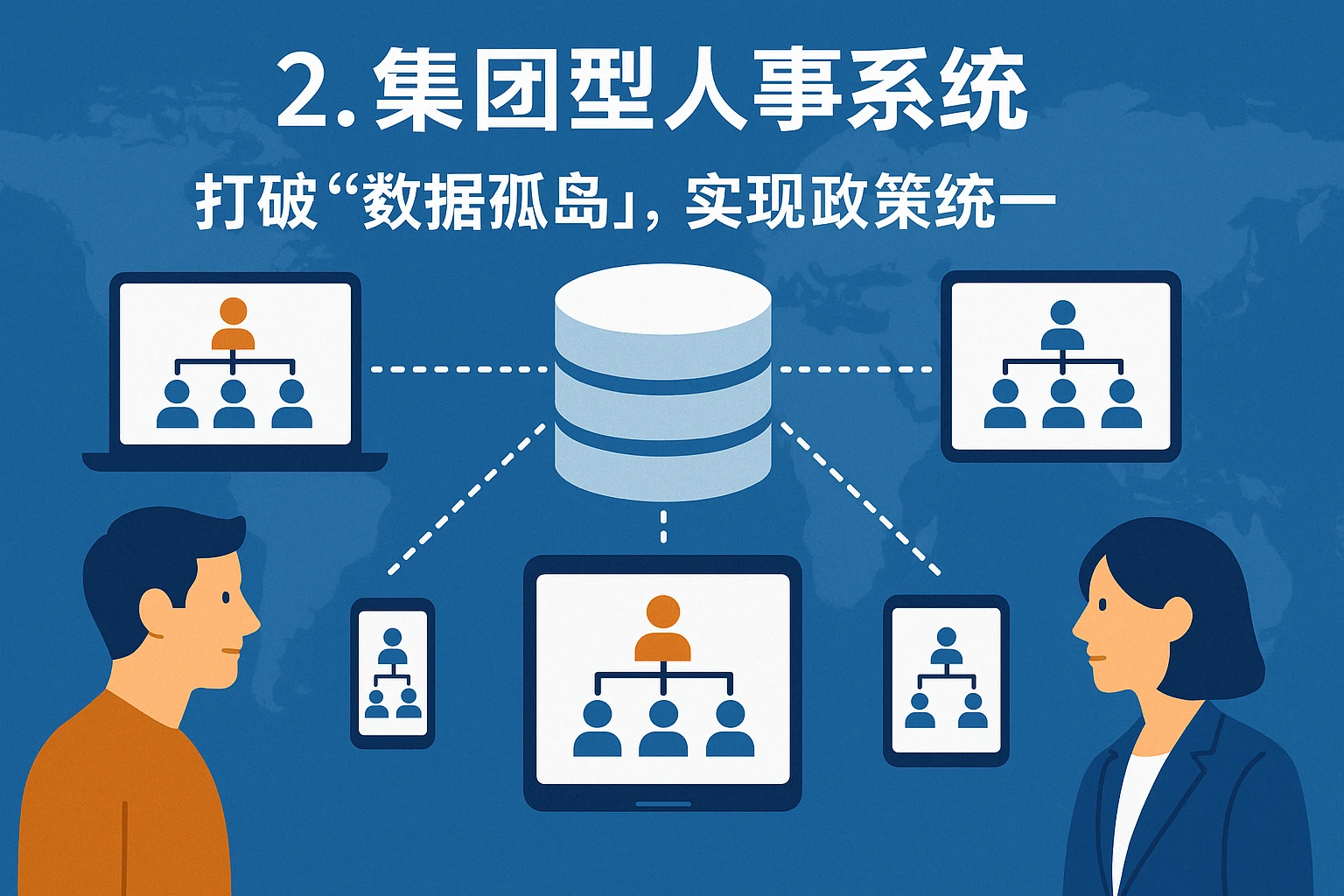 2. 集团型人事系统：打破“数据孤岛”，实现政策统一