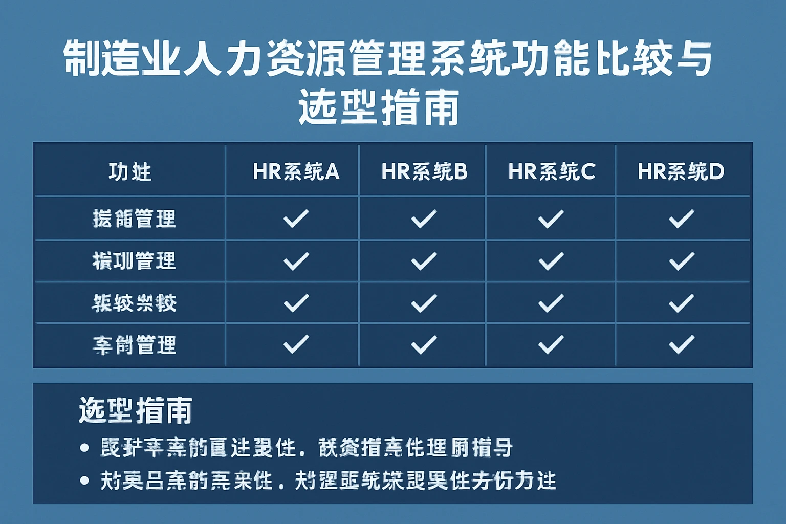 制造业人力资源管理系统功能比较与选型指南