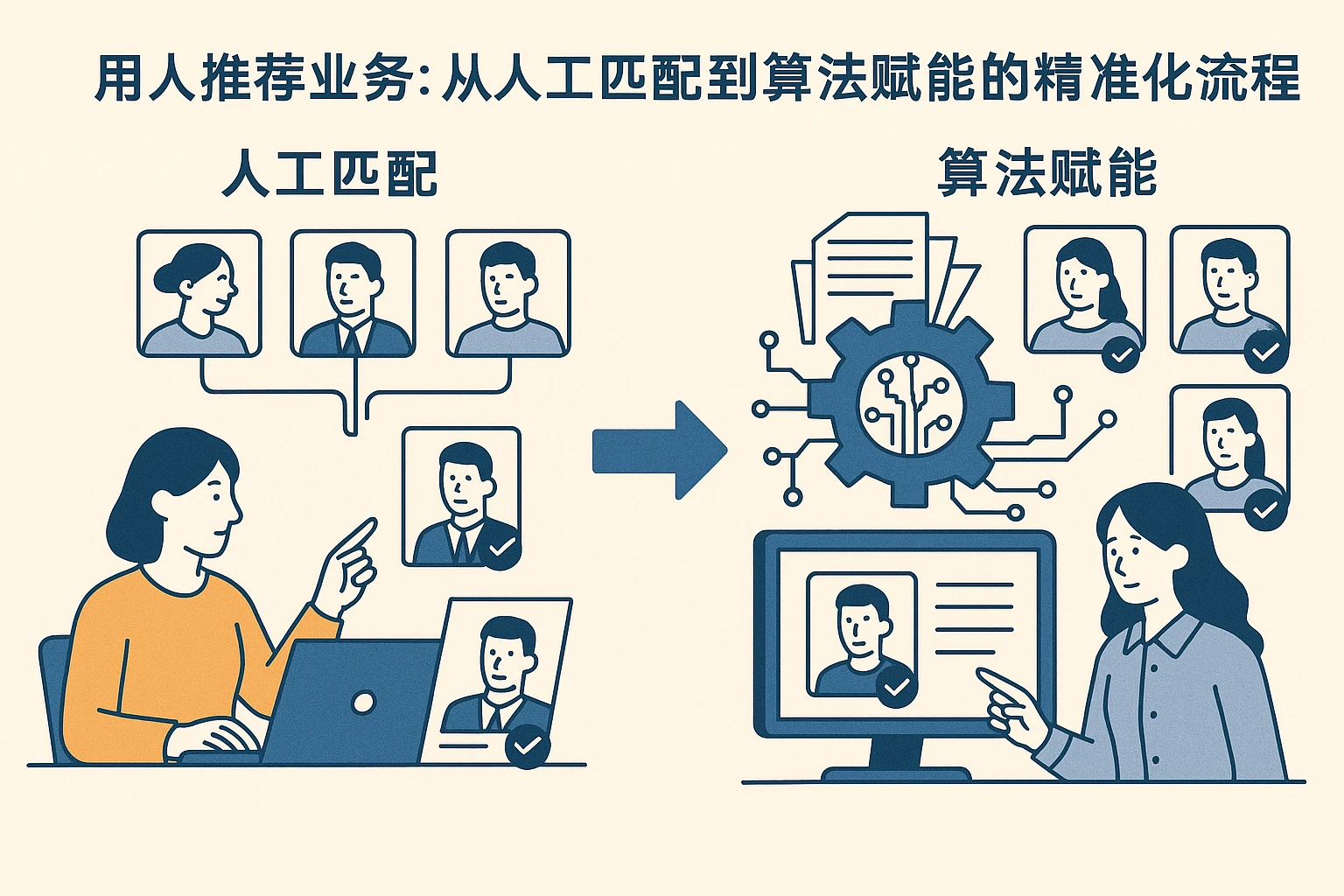 1. 用人推荐业务:从人工匹配到算法赋能的精准化流程