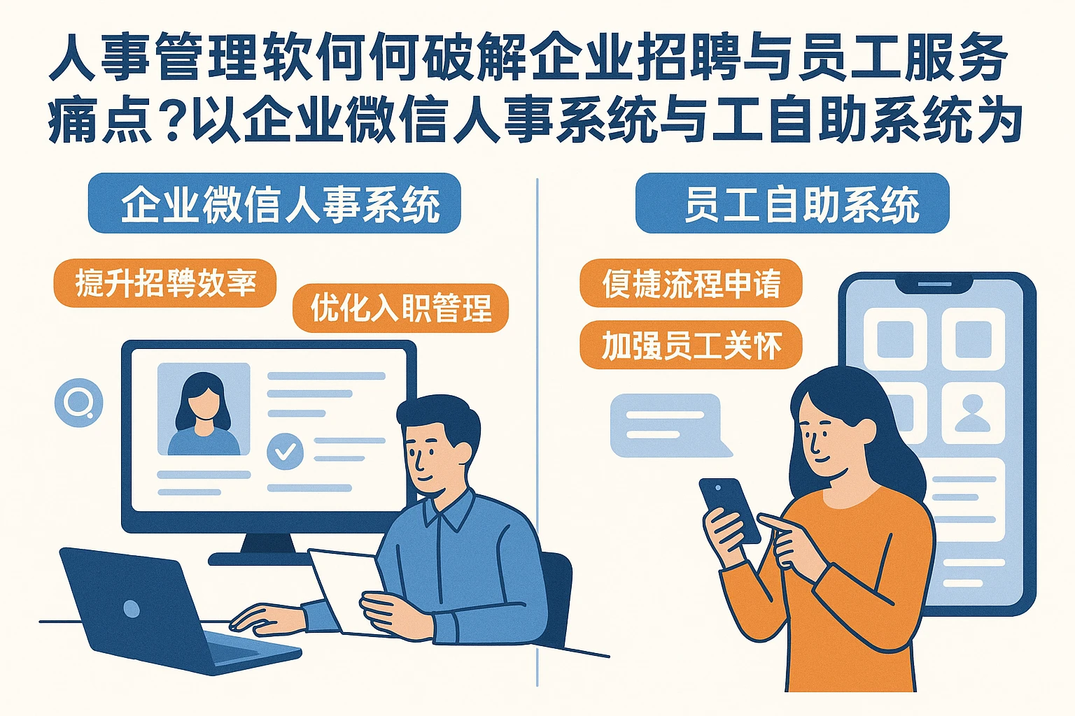 人事管理软件如何破解企业招聘与员工服务痛点？以企业微信人事系统与员工自助系统为例