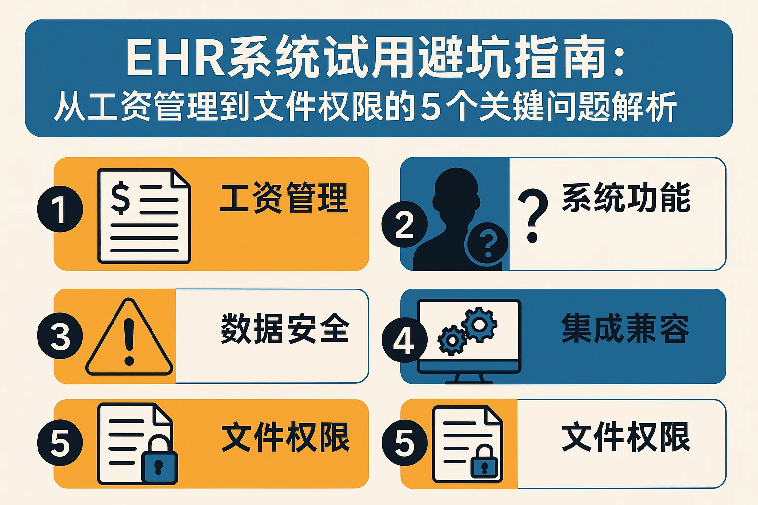 EHR系统试用避坑指南:从薪酬管理到文档权限的5个关键问题解析