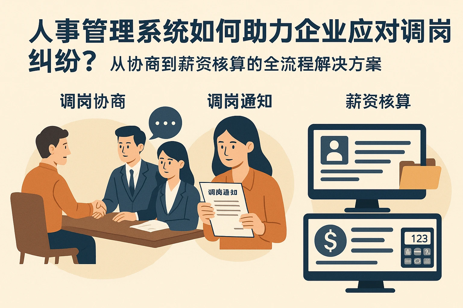 人事管理系统如何助力企业应对调岗纠纷?从协商到薪资核算的全流程解决方案