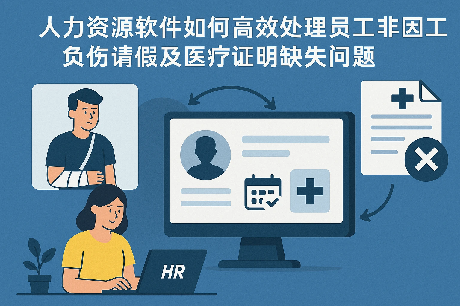 人力资源软件如何高效处理员工非因工负伤请假及医疗证明缺失问题