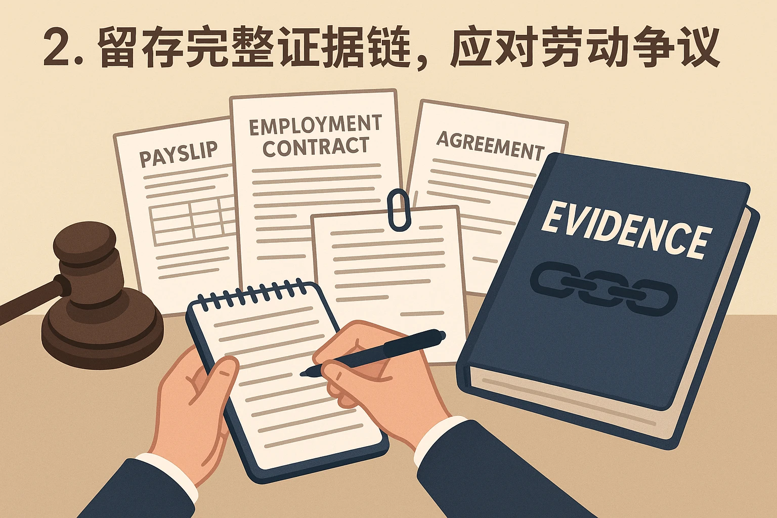 2. 留存完整证据链,应对劳动争议