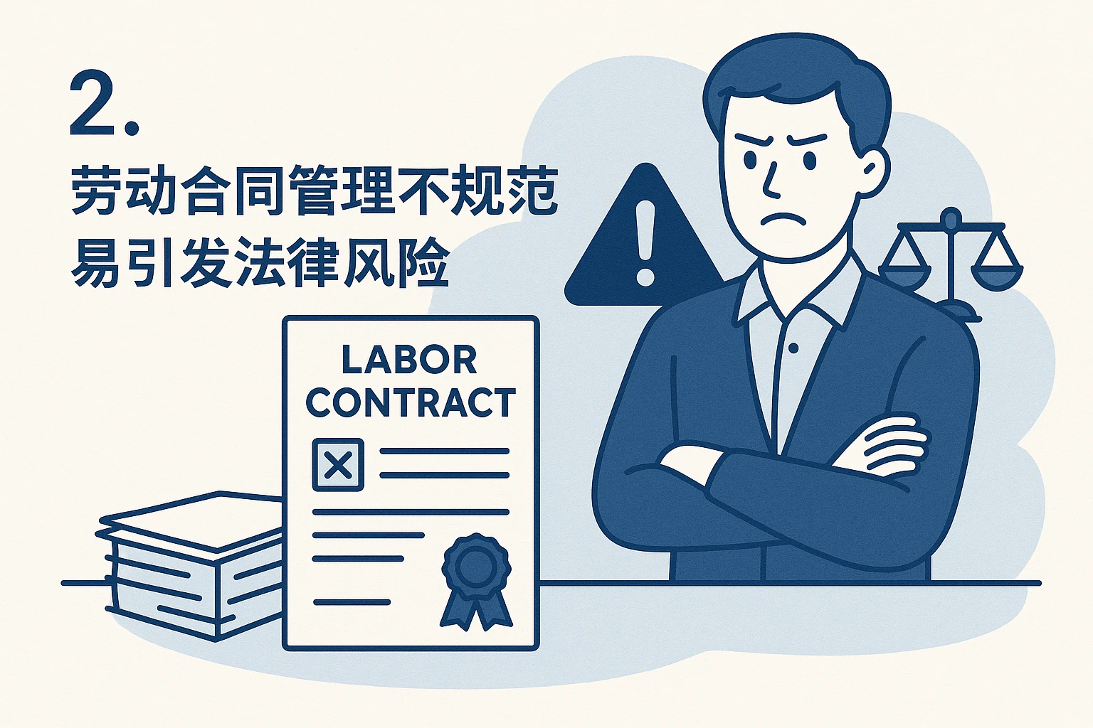 2. 劳动合同管理不规范，易引发法律风险