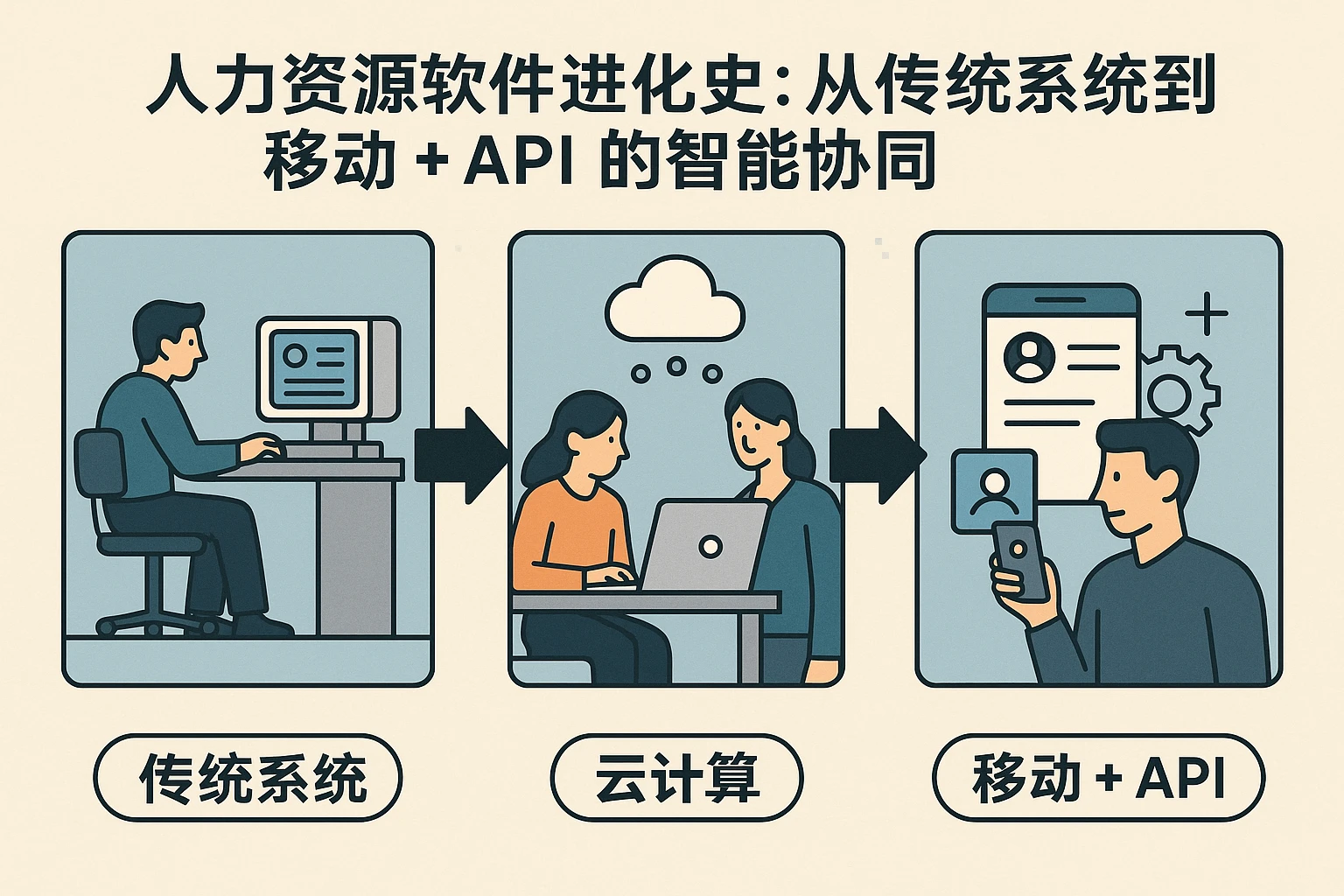 人力资源软件进化史：从传统系统到移动+API的智能协同