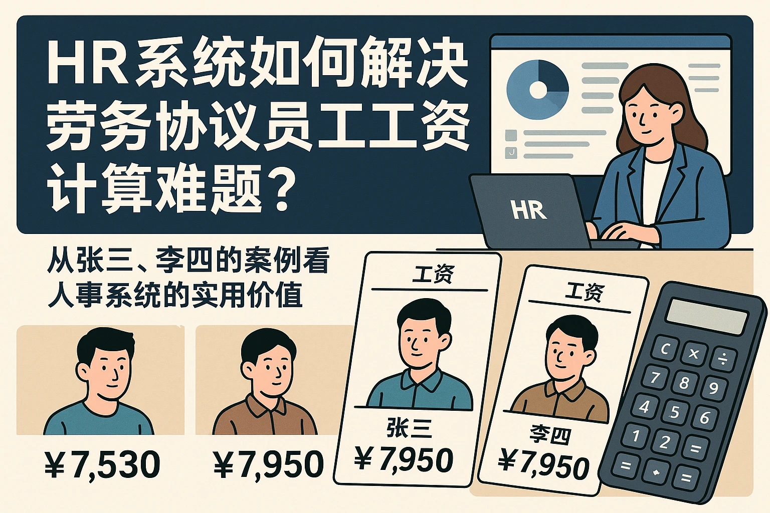 HR系统如何解决劳务协议员工工资计算难题？从张三、李四的案例看人事系统的实用价值