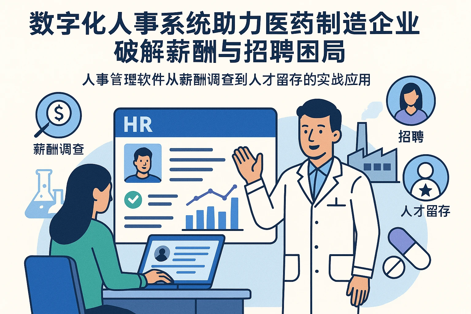 数字化人事系统助力医药制造企业破解薪酬与招聘困局——人事管理软件从薪酬调查到人才留存的实战应用