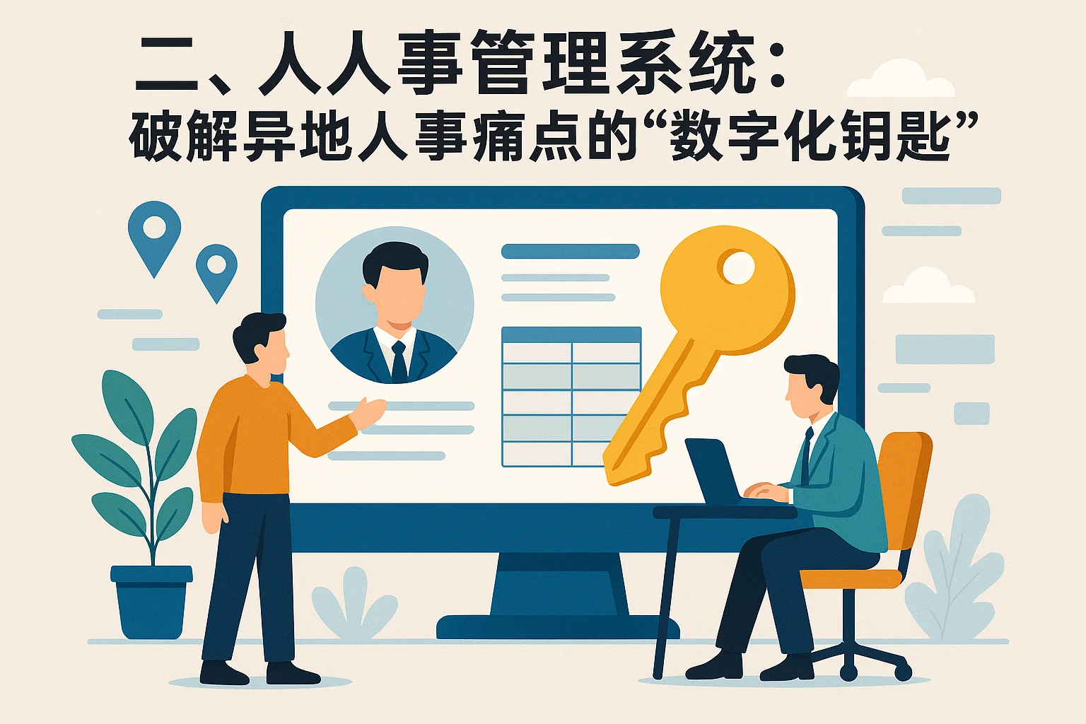 二、人事管理系统:破解异地人事痛点的“数字化钥匙”