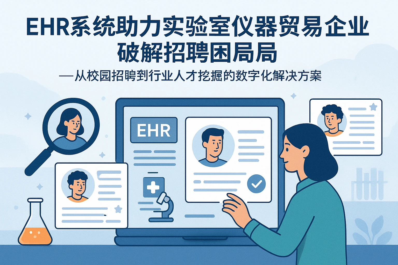EHR系统助力实验室仪器贸易企业破解招聘困局——从校园招聘到行业人才挖掘的数字化解决方案
