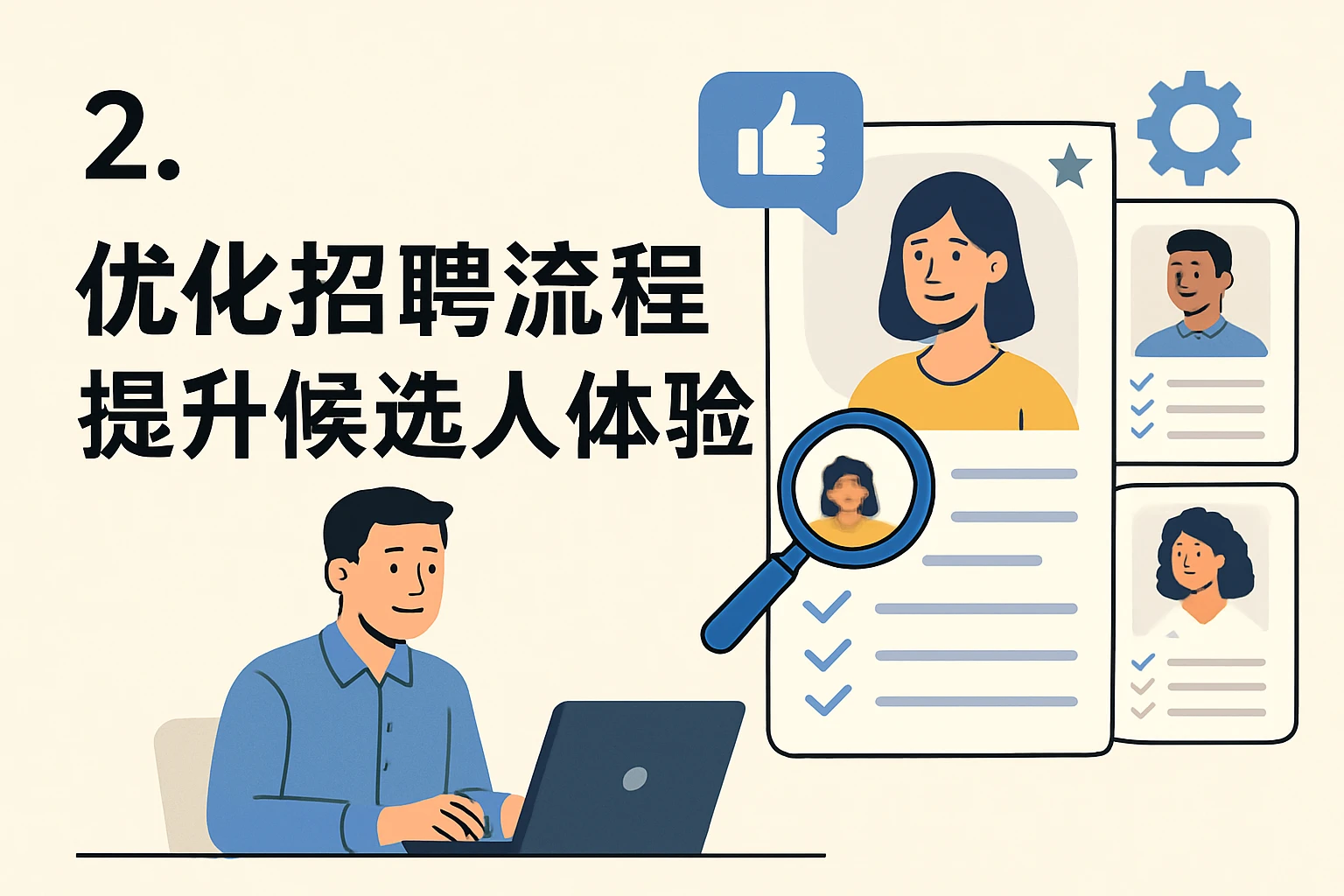 2. 优化招聘流程，提升候选人体验
