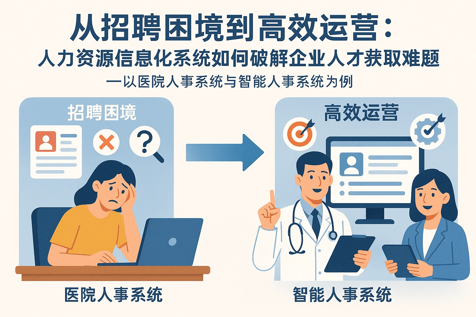 从招聘困境到高效运营:人力资源信息化系统如何破解企业人才获取难题——以医院人事系统与智能人事系统为例