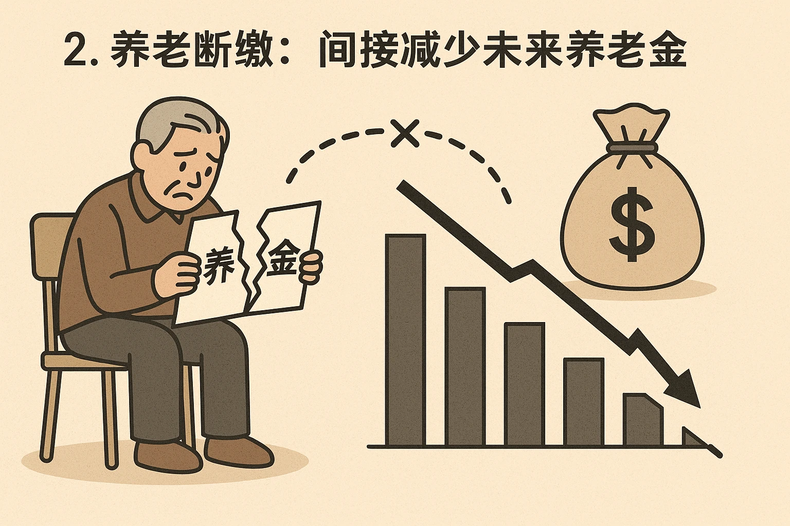 2. 养老断缴：间接减少未来养老金