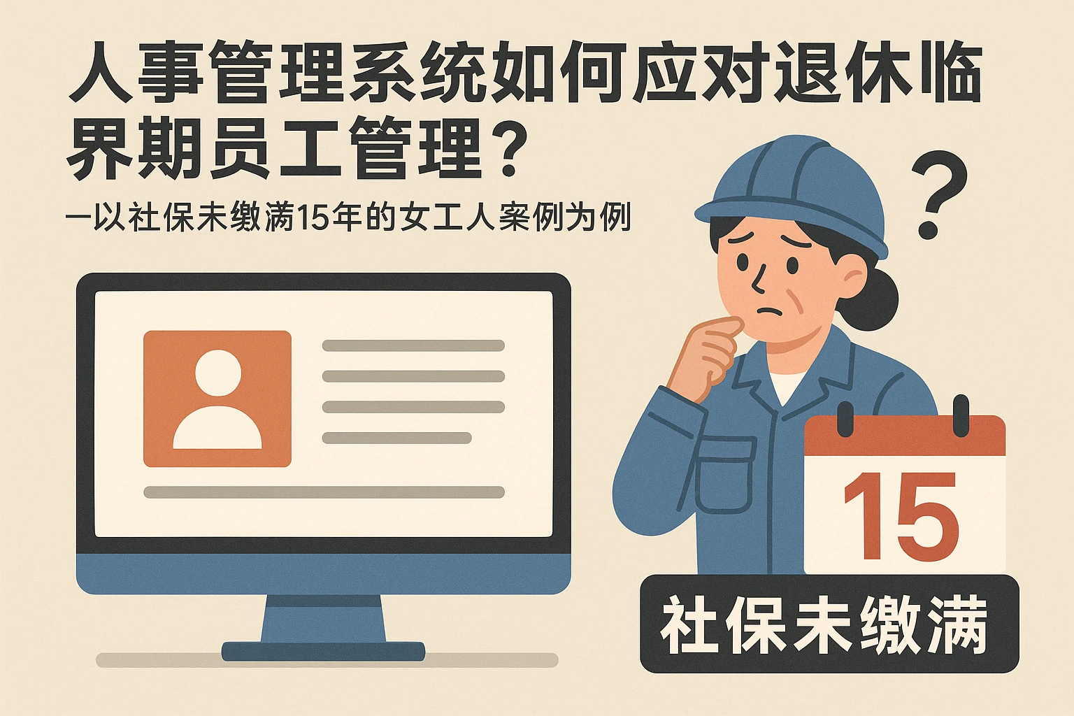 人事管理系统如何应对退休临界期员工管理？——以社保未缴满15年的女工人案例为例