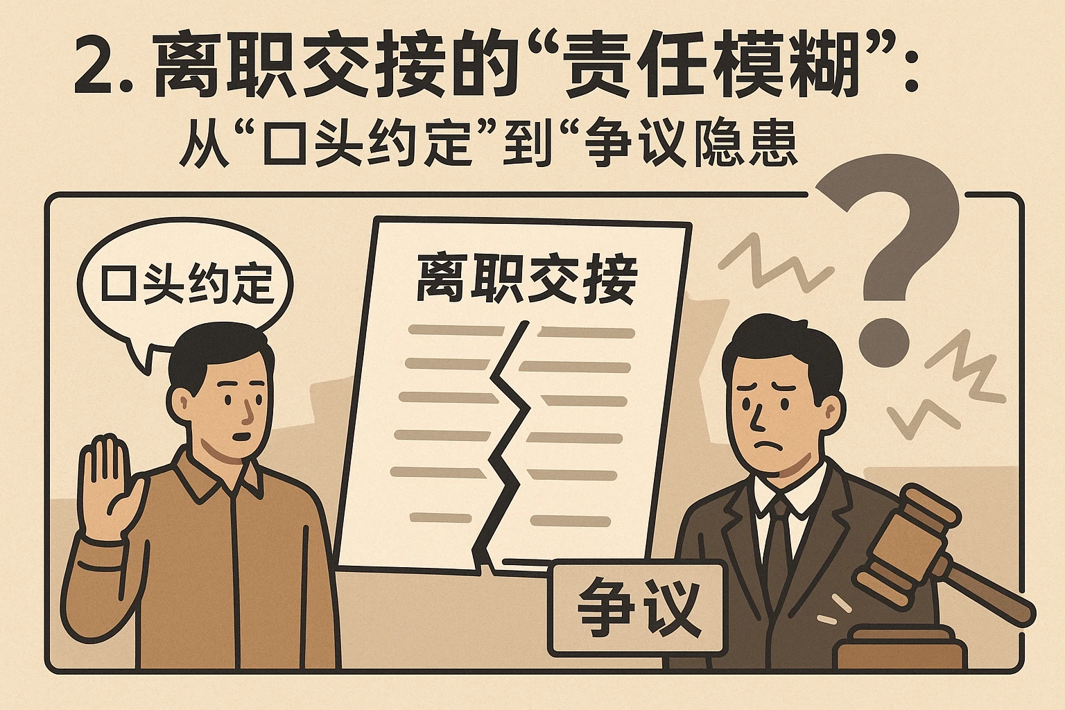 2. 离职交接的“责任模糊”：从“口头约定”到“争议隐患”