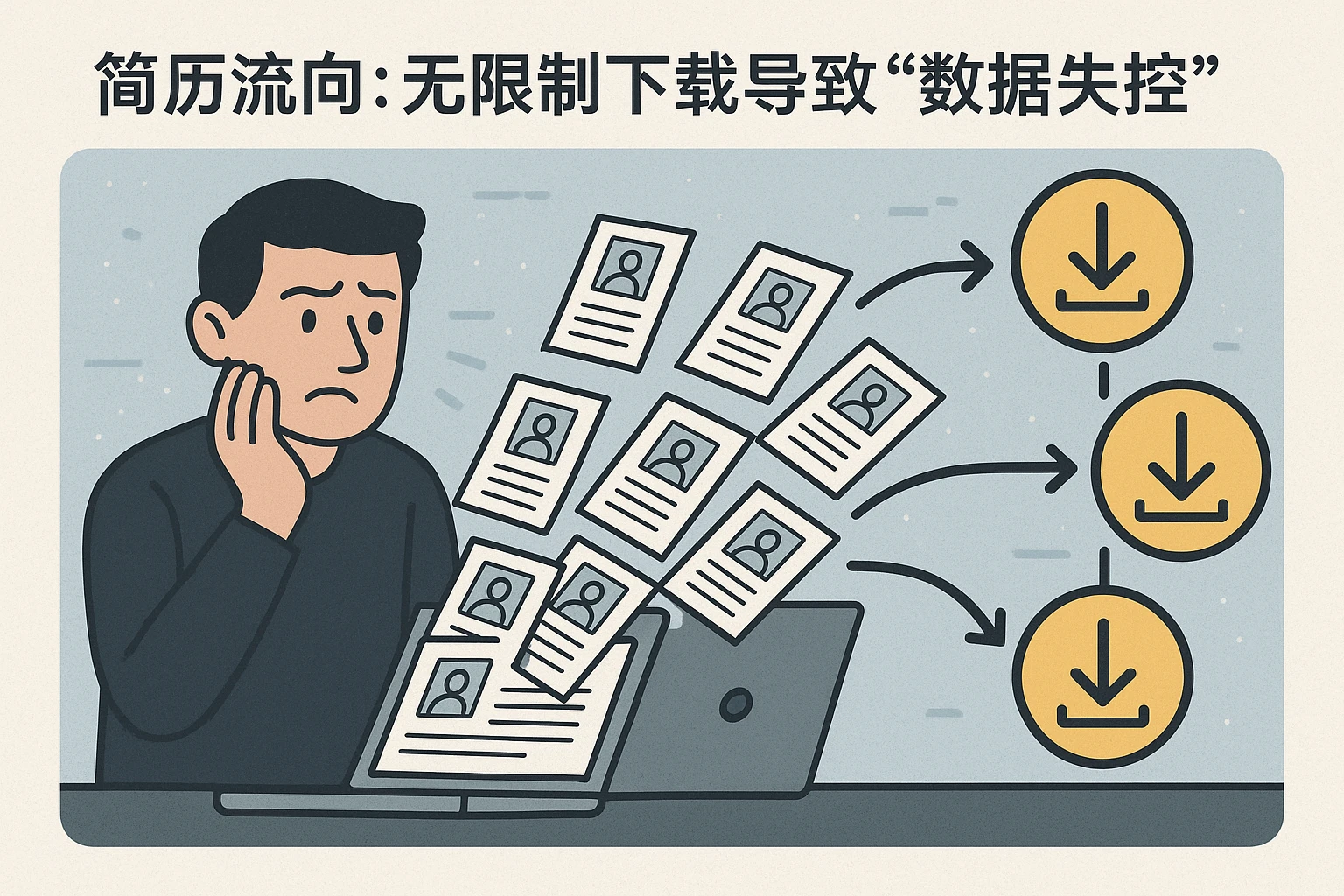 2. 简历流向:无限制下载导致“数据失控”